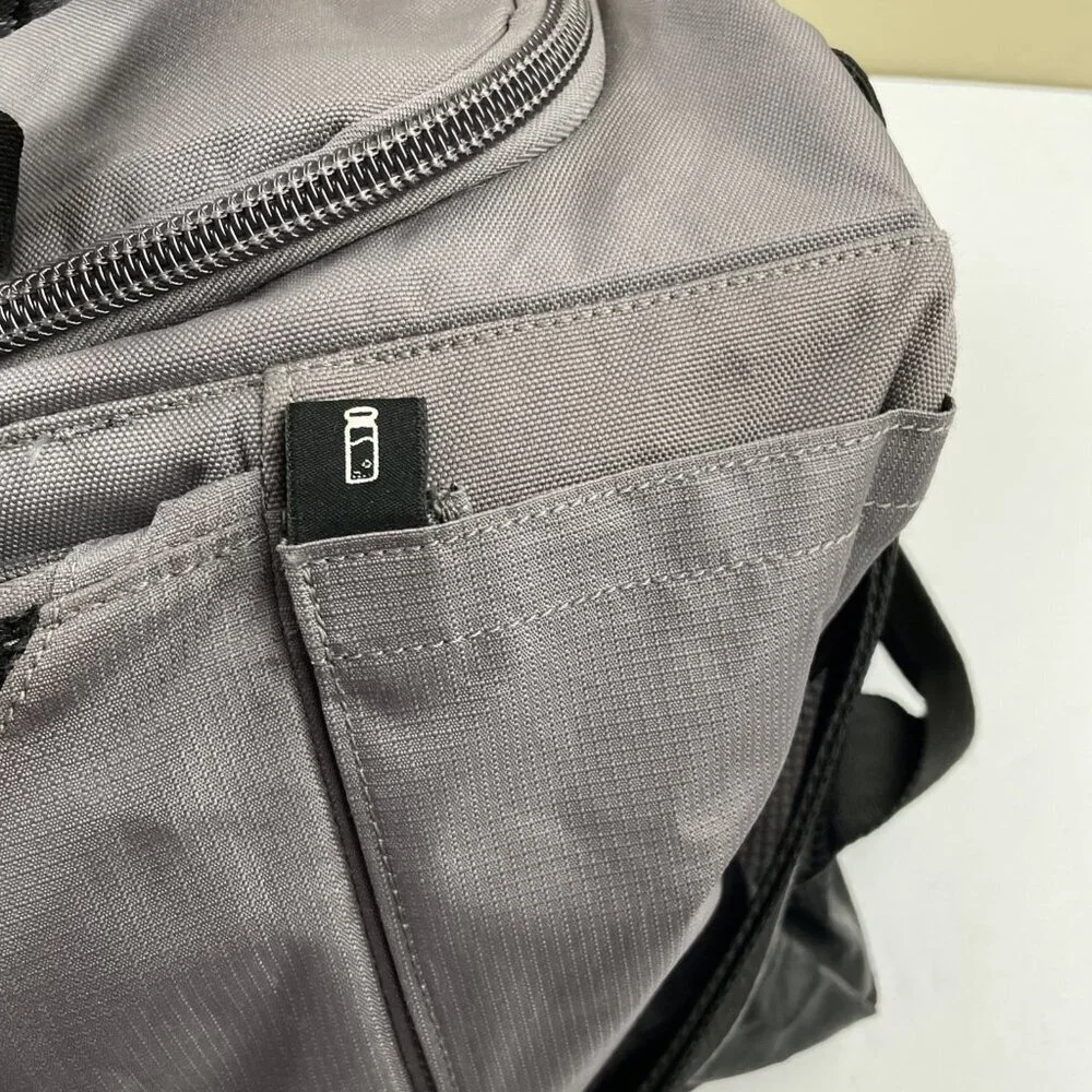 Nike Training Duffle Bag Medium Gym Black Gray Shoulder Strap Zip Shoe Pocket